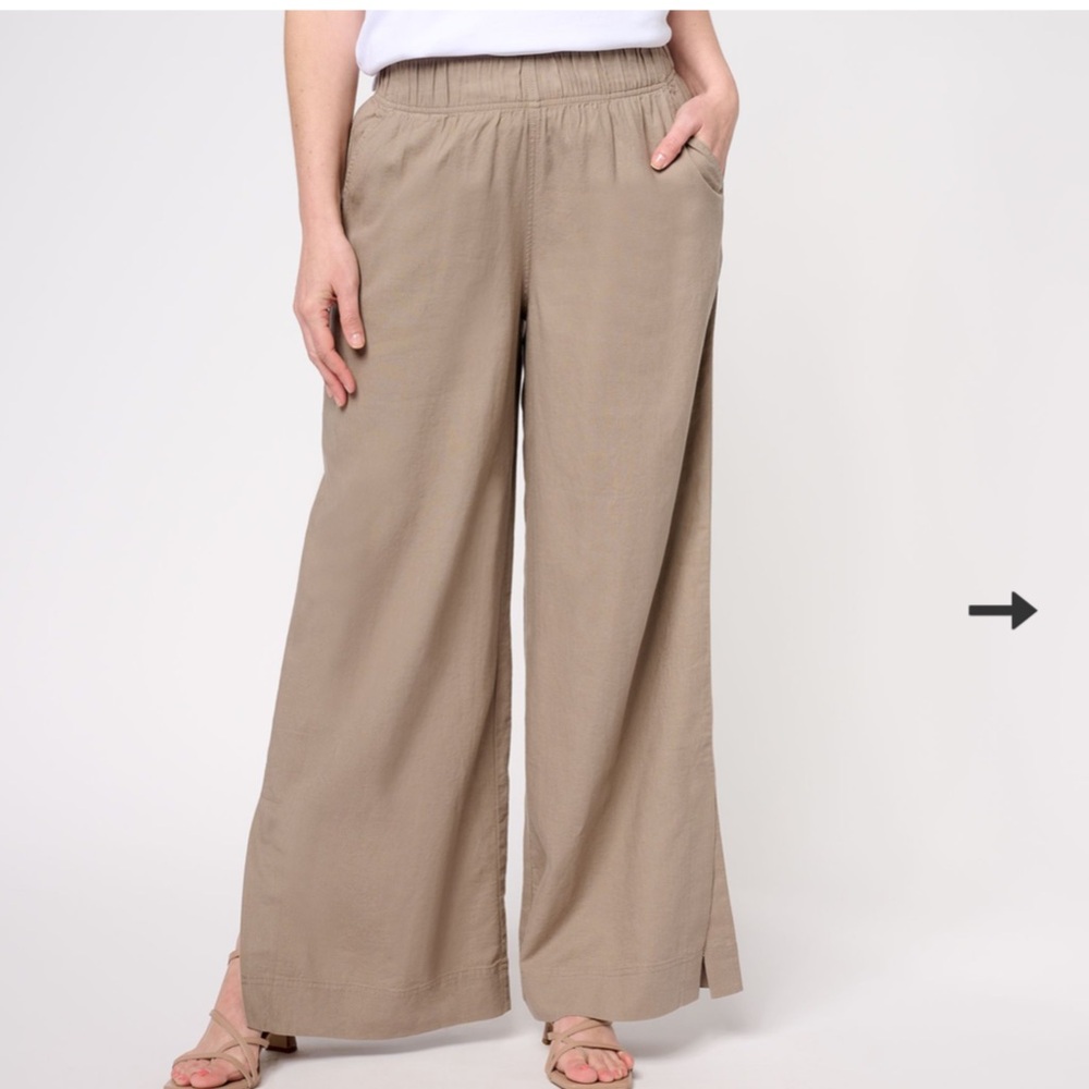 Peace Love World Petite Linen Blend Wide Leg Pant Size Small PS
